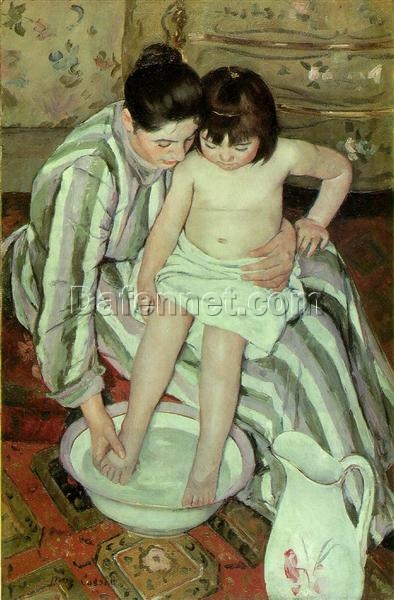 Stunning Reproduction of Mary Cassatt’s ‘The Bath’ (1893) – A Glimpse into Impressionist Intimacy and Maternal Love