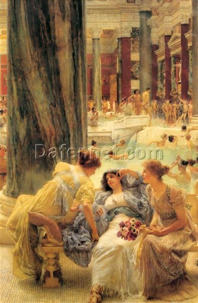 Hand – Painted Oil Painting on Canvas Inspired by Alma – Tadema’s The Baths of Caracalla – Direct from Dafen Village Studio