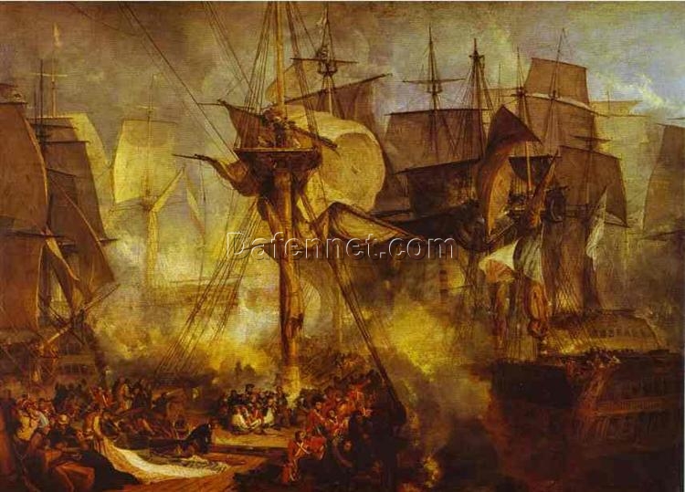 Authentic Reproduction of J.M.W. Turner’s ‘The Battle of Trafalgar, as Seen from the Mizen Starboard Shrouds of the Victory’ (1806 – 1808) – A Timeless Tribute to Naval Heroism