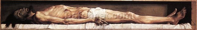 Unique ‘The Body of the Dead Christ in the Tomb’ – Style Religious Oil Painting Inspired by Hans Holbein the Younger, Professionally Painted in Dafen Village, Ideal for Statement Home Decor