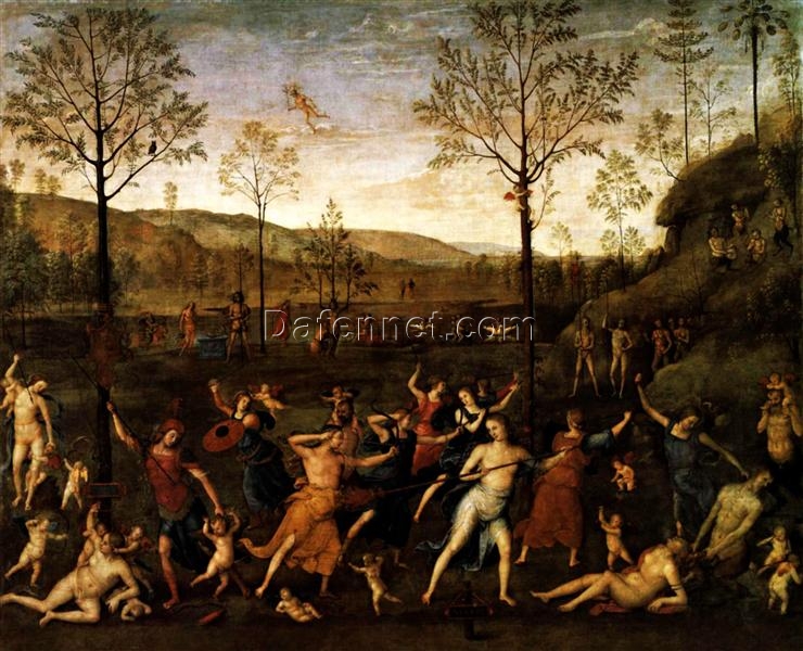 Customizable Oil Painting Inspired by Mantegna’s “The Combat of Love and Chastity” – Dafen Village Studio’s Special Offer