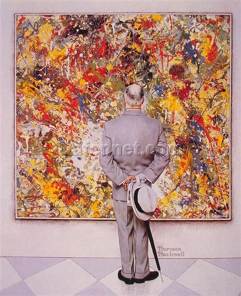 High – Quality Reproduction of “The Connoisseur” by Norman Rockwell – 1962 – Inspired Dafen Village Canvas Oil Painting