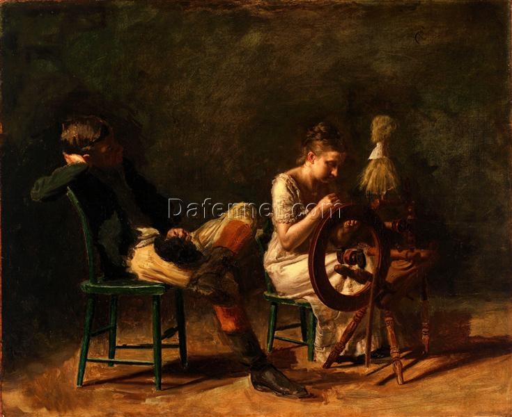 Hand-Painted Replica of Thomas Eakins’ “The Courtship” (1876) – Intimate Realist Genre Oil Painting on Canvas from Dafen Village, Ideal for Art Lovers and Romantics