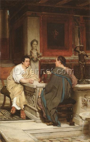 High-Quality Reproduction of Alma-Tadema’s “The Discourse” Oil Painting – Exclusive from Dafen Village Artisans