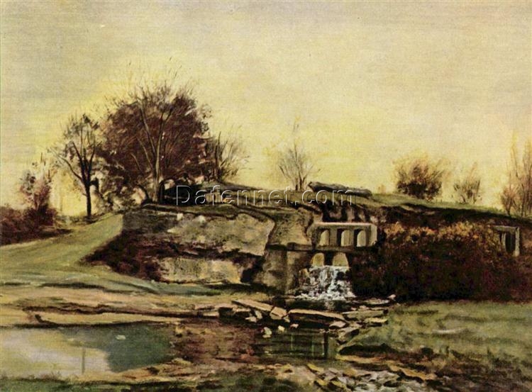 Gustave Courbet’s Timeless 1854 ‘The Flood Gate at Optevoz’ – Realist Landscape Oil Painting on Canvas, 63.6×84.5 cm, A Tribute to Munich’s Art Heritage