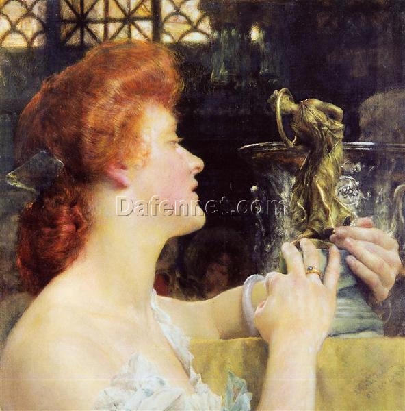 Customizable Oil Portrait on Canvas Inspired by Alma-Tadema’s “The Golden Hour” (1908) – Handmade in Dafen Village