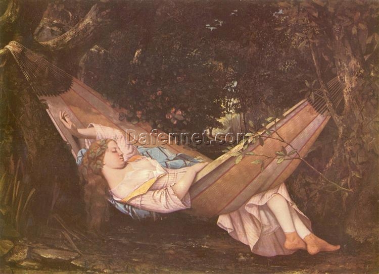 Unique ‘The Hammock’ (La Reve) Inspired Oil Painting by Dafen Village Artists – Ideal for Those Searching for Authentic Romantic Portraits with a Dreamy Vibe