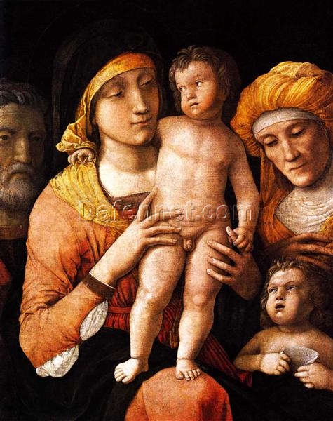 Authentic – Style Oil Painting of “The Holy Family with St. Elizabeth and St. John the Baptist” Inspired by Mantegna – Dafen Village’s Exclusive Creation