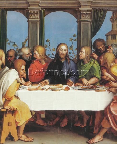 Stunning Hans Holbein the Younger’s ‘The Last Supper’ Inspired Oil on Wood – Skillfully Created by Dafen Village Artists for Religious Art Enthusiasts