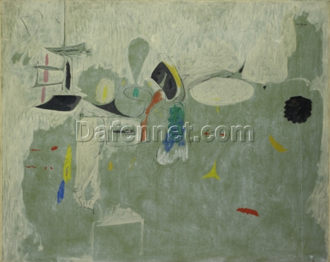 High-Quality Replica of Arshile Gorky’s 1947 ‘The Limit’ Surrealist Abstract Oil on Canvas and Paper for Home and Office Decor