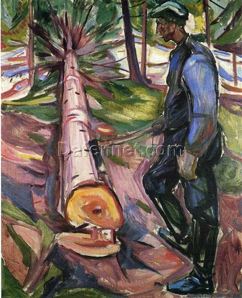 High-quality ‘The Lumberjack’ Expressionist Inspired Oil Painting by Edvard Munch – Direct from Dafen Village Studios for Art Aficionados