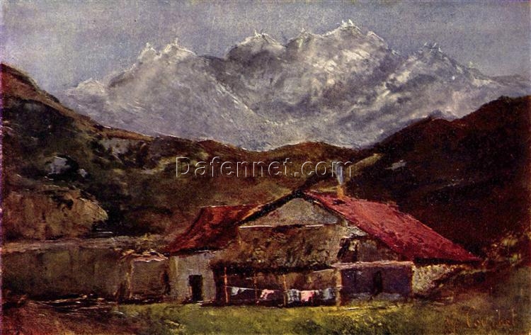 High-Resolution Print Inspired by Gustave Courbet’s ‘The Mountain Hut’ – An Affordable Way to Adorn Your Space with Realist Landscape Art from Dafen Village