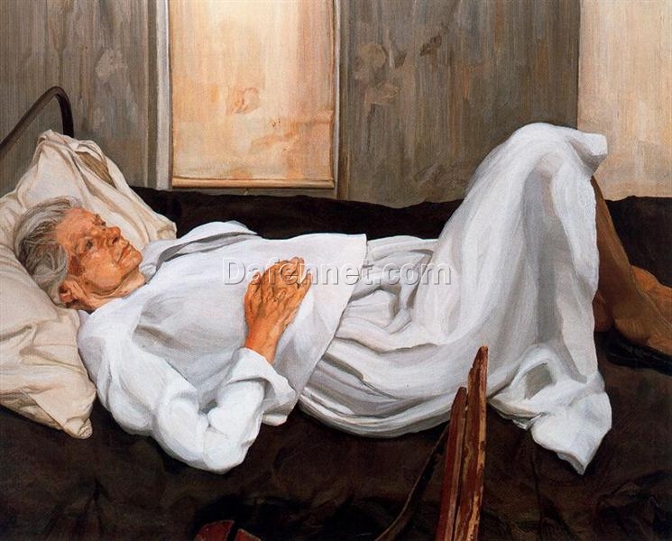 Authentic Reproduction of Lucian Freud’s ‘The Painter’s Mother’ (1982 – 1984) – Grand Expressionist Portrait Oil on Canvas for Art Aficionados