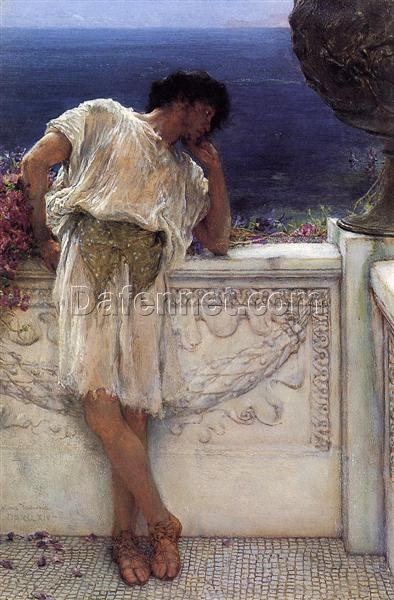 Customizable Oil Portrait Inspired by Alma – Tadema’s The Poet Gallus Dreaming – Handmade in Dafen Village