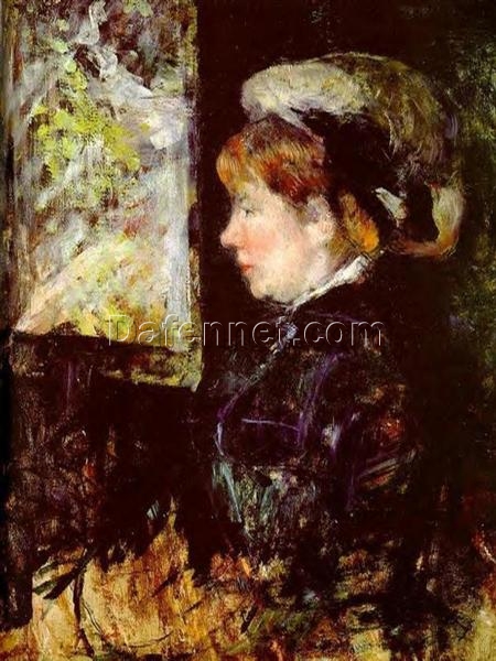 Exquisite Handmade Reproduction of Mary Cassatt’s ‘The Visitor’ – Impressionist Portrait in Oil on Canvas from Dafen Village