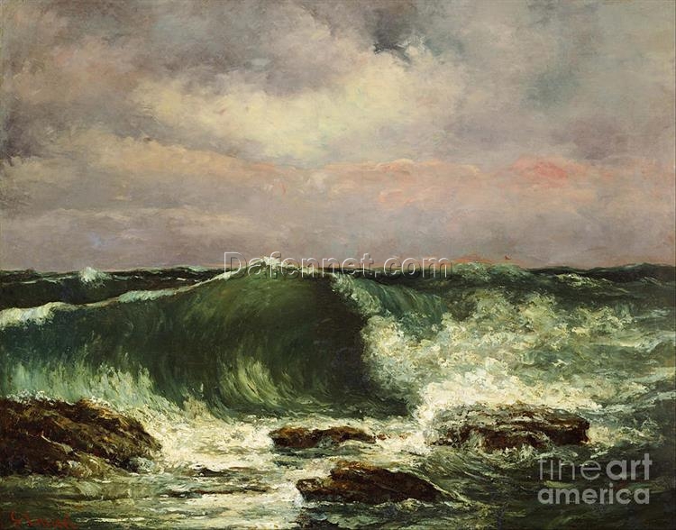 Realistic ‘The Wave’ by Gustave Courbet – Exquisite Hand-painted Oil on Canvas Replica for Landscape Art Aficionados