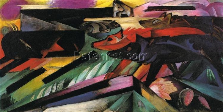 Cubist ‘The Wolves (Balkan War)’ Inspired Oil Painting Replica – Hand-painted by Dafen Village’s Skilled Artisans for Symbolic Wall Art