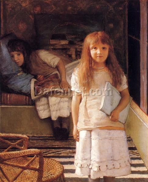 High-Resolution Print Inspired by Sir Lawrence Alma-Tadema’s ‘This is our Corner’ (1872) – An Affordable Art Option from Dafen Village for Fans of Romantic Genre Paintings