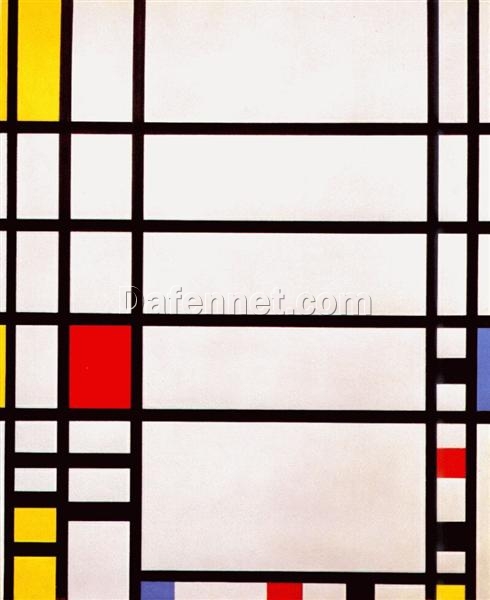 Authentic – Looking Reproduction of “Trafalgar Square” by Piet Mondrian Inspired by Neoplasticist Aesthetics for Interior Decorators