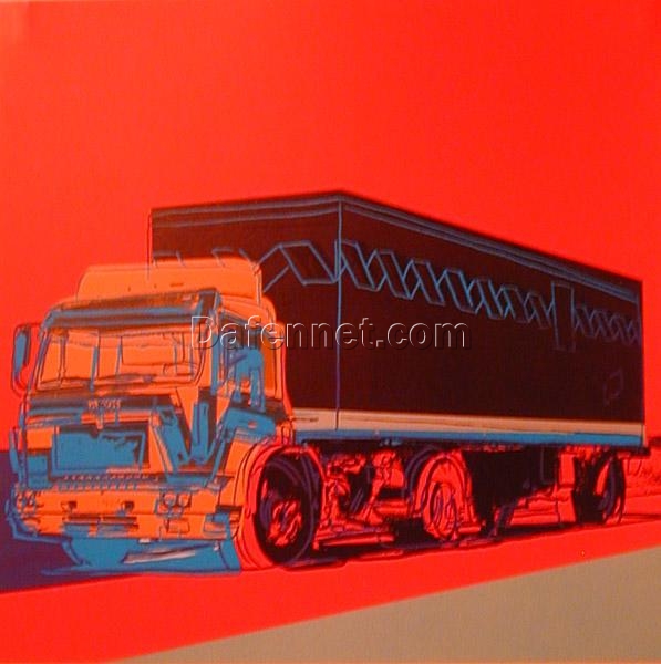 Unique Hand – painted ‘Truck Announcement’ Inspired by Andy Warhol’s 1985 Pop Art Design, from Dafen Village Oil Painting Studio for Modern Art Lovers