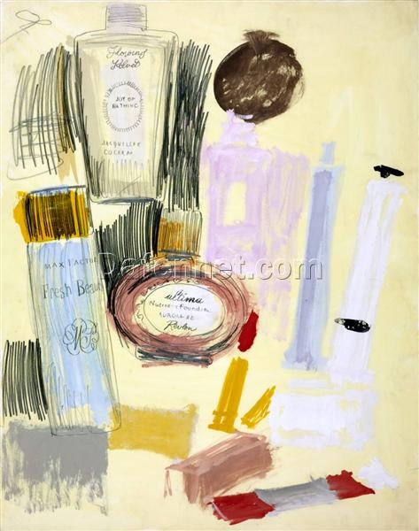 Highly Detailed ‘Untitled (Beauty Products)’ Style Pop Art Still Life Oil Painting Replica – After Andy Warhol’s 1960 Original, from Dafen Village Artisans