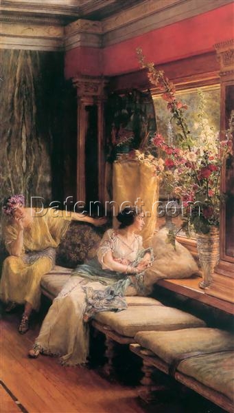 Customizable Oil Painting Inspired by Alma – Tadema’s Vain Courtship – Handmade in Dafen Village