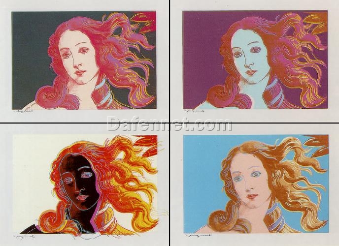 Exquisite Handmade ‘Venere Dopo Botticelli’ Pop Art Portrait Oil Painting – Inspired by Andy Warhol (1966), Crafted in Dafen Village Oil Painting Studio