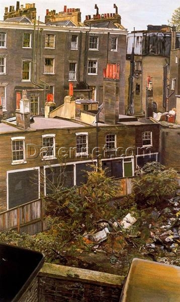 Bespoke “Wasteground with Houses, Paddington” Inspired Contemporary Realism Cityscape Oil Painting by Dafen Village Experts – Custom – Tailored to Your Preferences