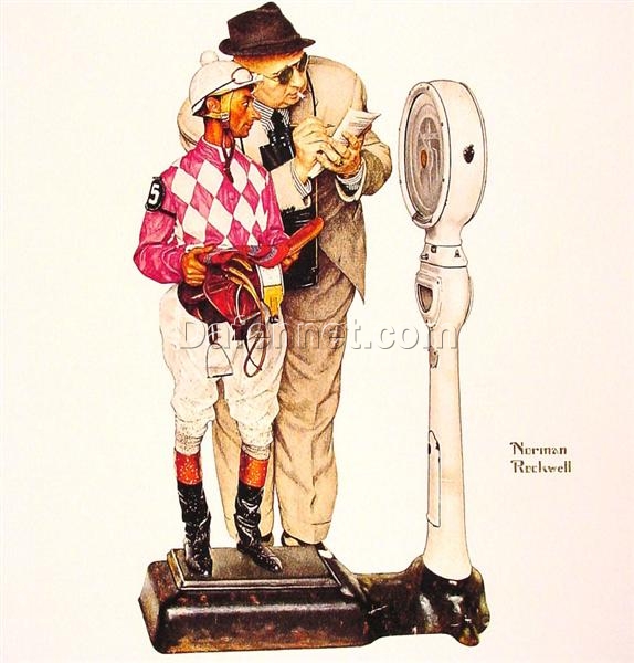 Hand – Painted Replica of Norman Rockwell’s “Weighing in” Inspired by 1958 Original – Dafen Village Artistry