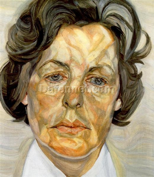 Hand – Painted “Woman in a White Shirt” Inspired Expressionist Portrait Oil Painting by Dafen Village Studios – A Striking Artwork for Art Enthusiasts