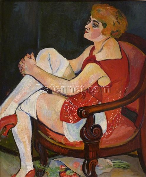 Customizable Oil Painting Inspired by Valadon’s “Women in White Stockings” – Dafen Village Studio’s Special Offer