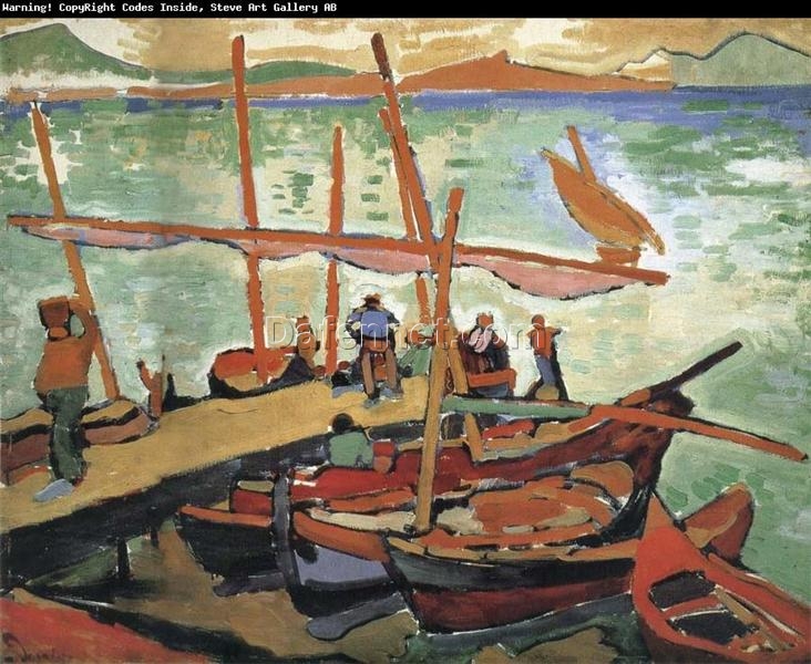 Fauvist Style ‘Yacht’ Oil Painting by Andre Derain Inspired – 73 x 92 cm Canvas for Art Enthusiasts and Decorators